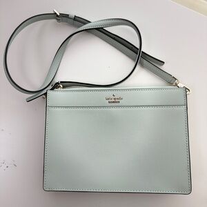 Kate Spade New York Cameron Zip Crossbody Mist Mint Statement Bag Classic Style